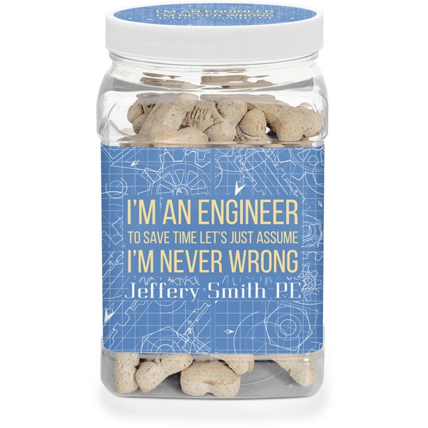 Custom Engineer Quotes Dog Treat Jar (Personalized)