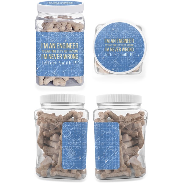 Engineer Quotes Pet Treat Jar - Multiple Angles