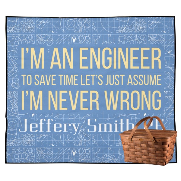 Custom Engineer Quotes Outdoor Picnic Blanket (Personalized)