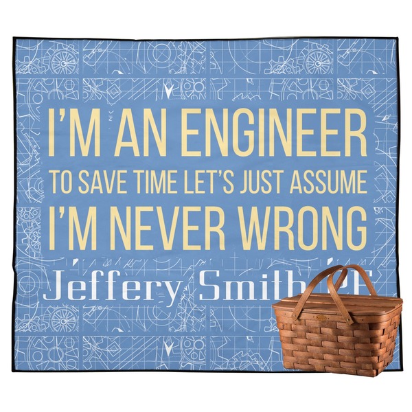 Custom Engineer Quotes Outdoor Picnic Blanket (Personalized)