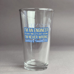 Engineer Quotes Pint Glass - Full Color Logo (Personalized)