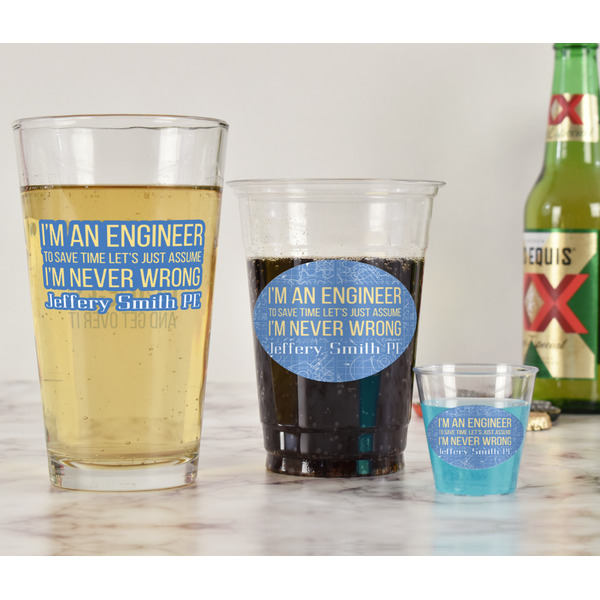 Engineer Quotes Pint Glass - Two Content - In Context