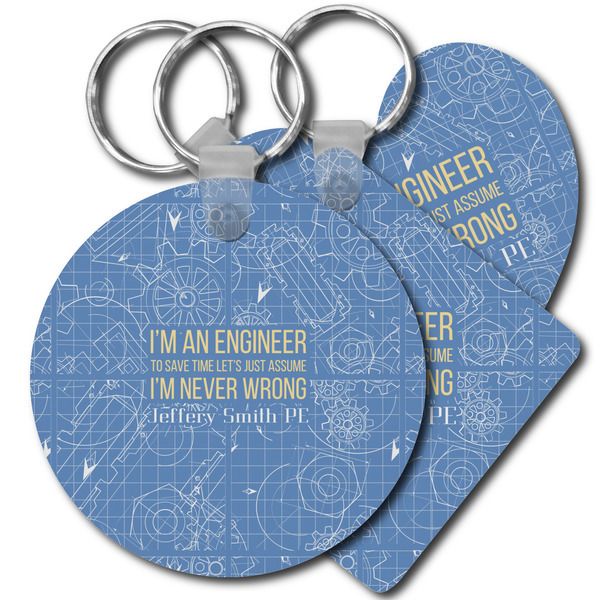 Custom Engineer Quotes Plastic Keychain (Personalized)