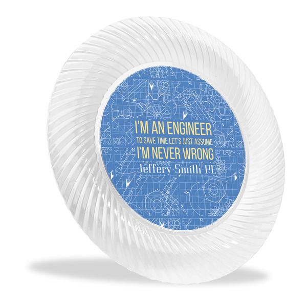Custom Engineer Quotes Plastic Party Dinner Plates - 10" (Personalized)