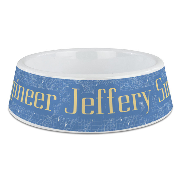 Custom Engineer Quotes Plastic Dog Bowl - Large (Personalized)