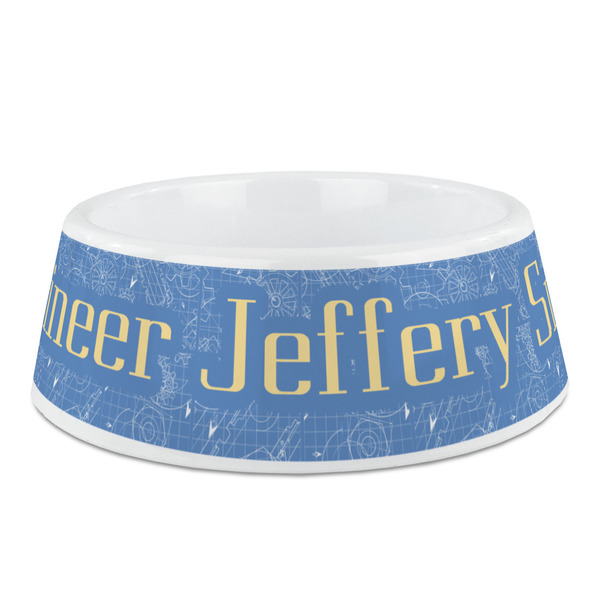 Custom Engineer Quotes Plastic Dog Bowl - Medium (Personalized)