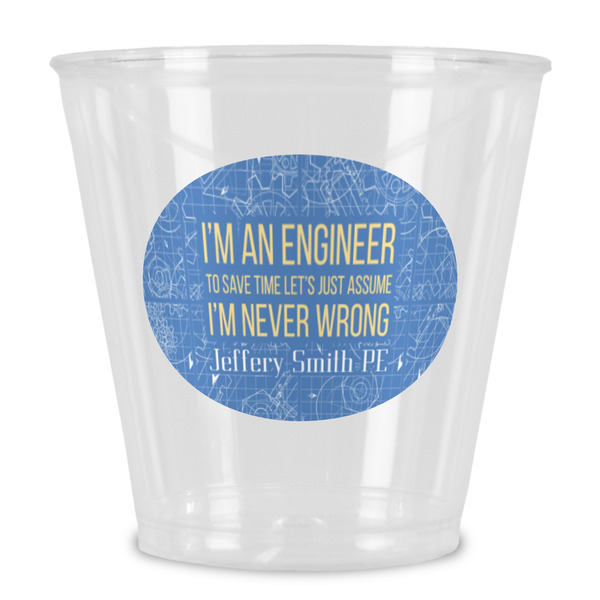 Custom Engineer Quotes Plastic Shot Glass (Personalized)