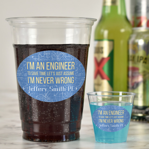 Engineer Quotes Plastic Shot Glasses - In Context