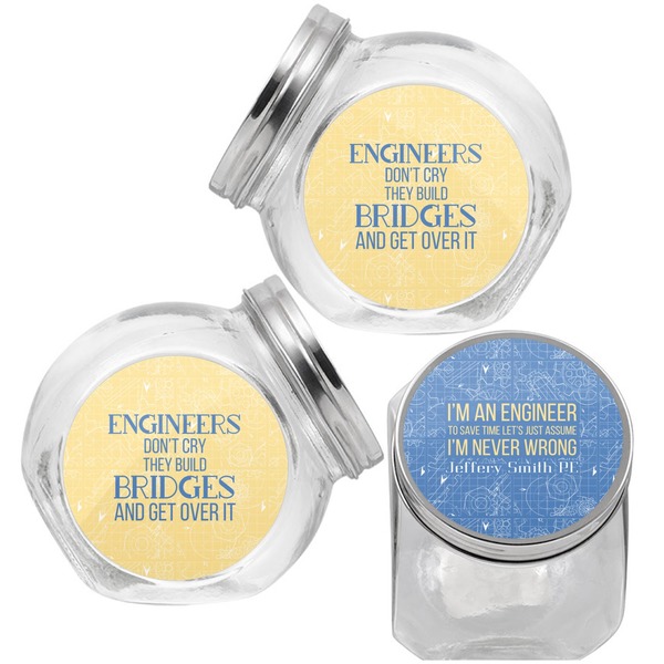 Engineer Quotes Puppy Treat Jar - Top Left Right