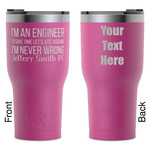 Engineer Quotes RTIC Tumbler - Magenta - Laser Engraved - Double-Sided (Personalized)