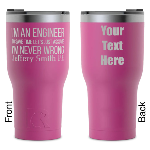 Custom Engineer Quotes RTIC Tumbler - Magenta - Laser Engraved - Double-Sided (Personalized)