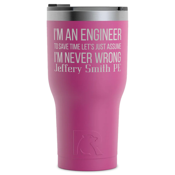 Custom Engineer Quotes RTIC Tumbler - Magenta - Laser Engraved - Single-Sided (Personalized)
