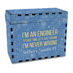 Engineer Quotes Wood Recipe Box - Full Color Print (Personalized)