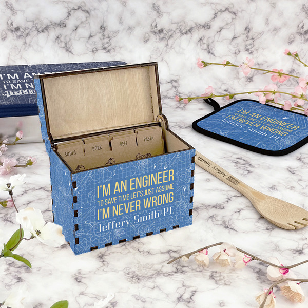 Engineer Quotes Recipe Box - Full Color - In Context