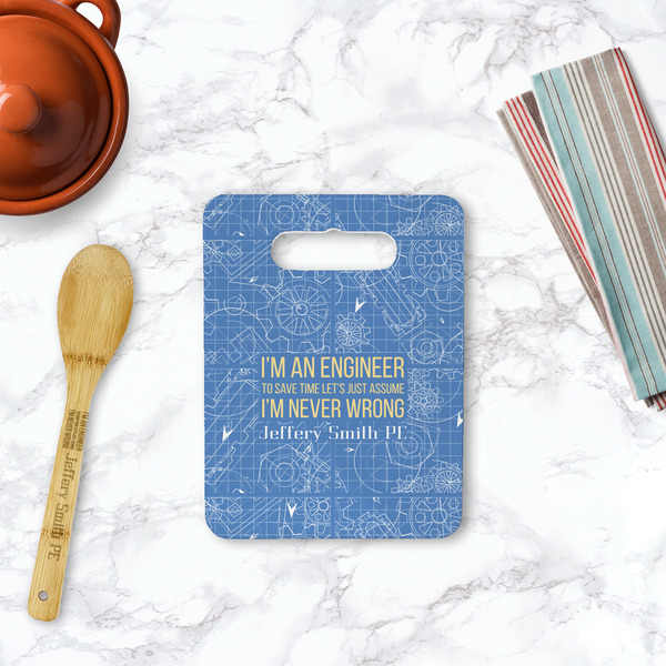 Engineer Quotes Rectangle Trivet with Handle - LIFESTYLE