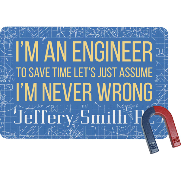 Custom Engineer Quotes Rectangular Fridge Magnet (Personalized)