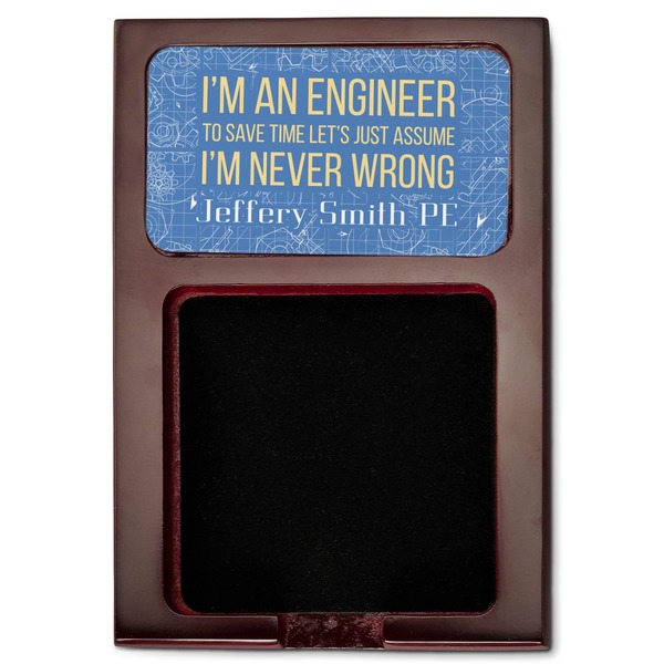 Engineer Quotes Red Mahogany Sticky Note Holder - Flat