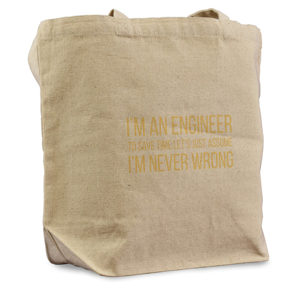 Custom Engineer Quotes Reusable Cotton Grocery Bag