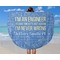 Engineer Quotes Round Beach Towel - In Use