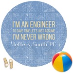 Engineer Quotes Round Beach Towel (Personalized)