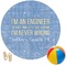 Engineer Quotes Round Beach Towel (Personalized)