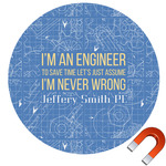 Engineer Quotes Round Car Magnet - 6" (Personalized)