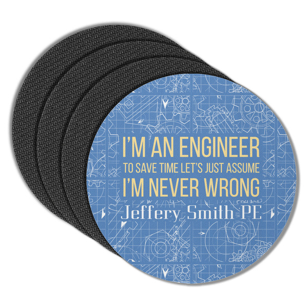 Engineer Quotes Round Coaster Rubber Back - Main