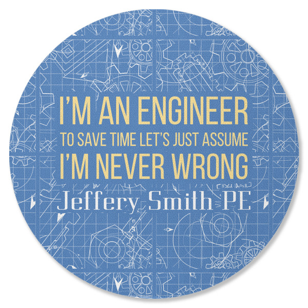 Engineer Quotes Round Coaster Rubber Back - Single