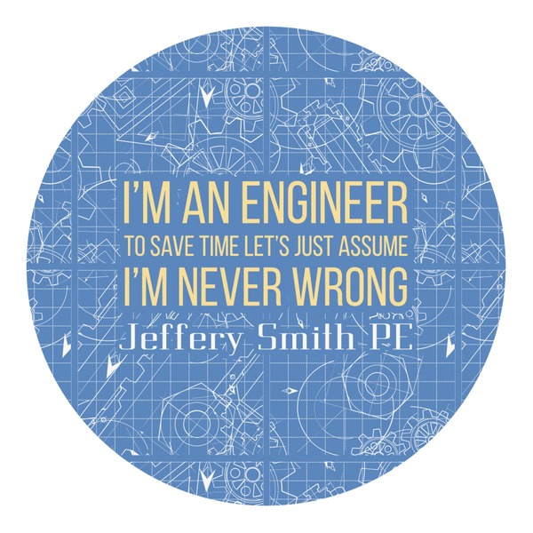 Custom Engineer Quotes Round Decal - Large (Personalized)