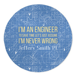 Engineer Quotes 5' Round Indoor Area Rug (Personalized)