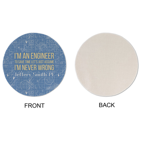 Engineer Quotes Round Linen Placemats - APPROVAL (single sided)