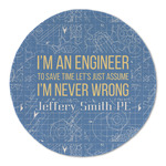Engineer Quotes Round Linen Placemat (Personalized)