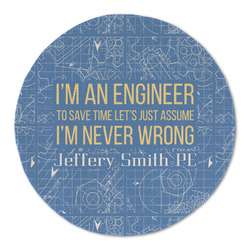 Engineer Quotes Round Linen Placemat (Personalized)