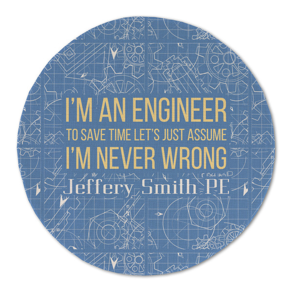 Custom Engineer Quotes Round Linen Placemat - Single Sided (Personalized)