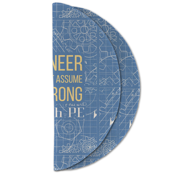 Engineer Quotes Round Linen Placemats - HALF FOLDED (double sided)