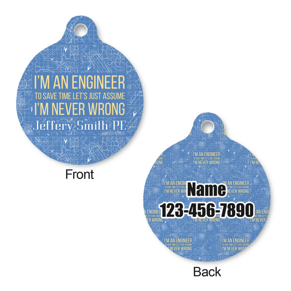 Engineer Quotes Round Pet ID Tag - Large - Approval