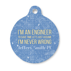 Engineer Quotes Round Pet ID Tag - Small (Personalized)