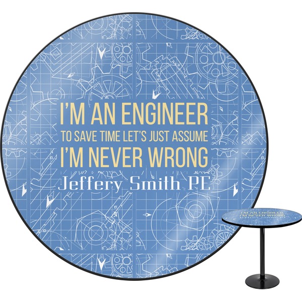 Custom Engineer Quotes Round Table - 30" (Personalized)