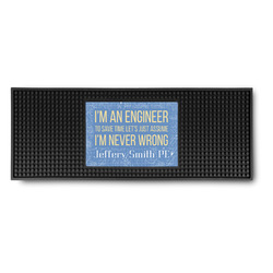 Engineer Quotes Rubber Bar Mat (Personalized)