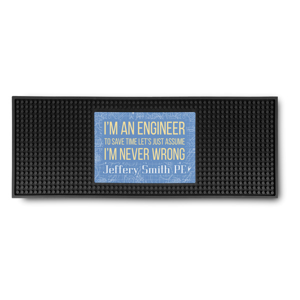 Custom Engineer Quotes Rubber Bar Mat (Personalized)
