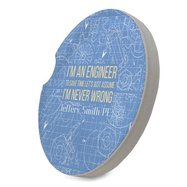 Engineer Quotes Sandstone Car Coaster - STANDING ANGLE