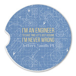 Engineer Quotes Sandstone Car Coaster - Single (Personalized)