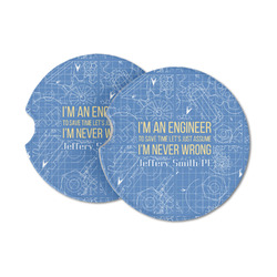 Engineer Quotes Sandstone Car Coasters (Personalized)