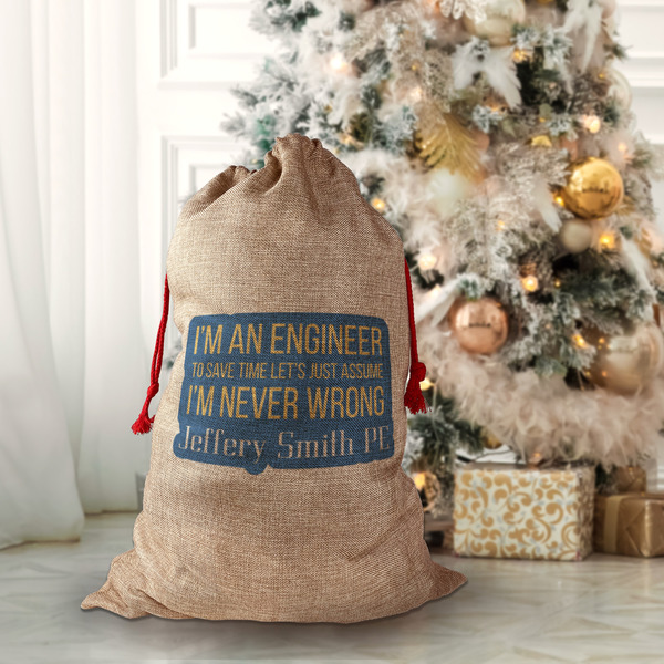 Engineer Quotes Santa Bag - Front (stuffed)