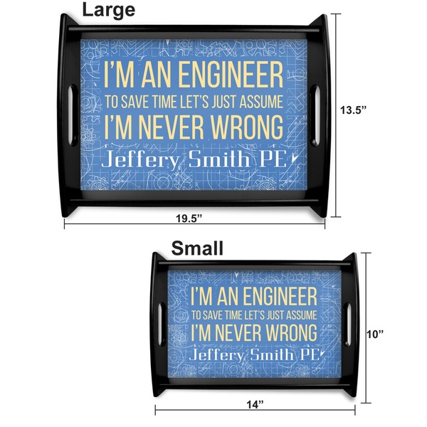 Engineer Quotes Serving Tray Black Sizes