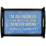 Engineer Quotes Black Wooden Tray - Small (Personalized)