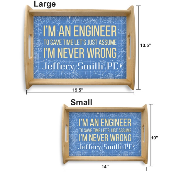 Engineer Quotes Serving Tray Wood Sizes
