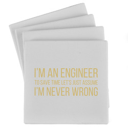 Engineer Quotes Absorbent Stone Coasters - Set of 4