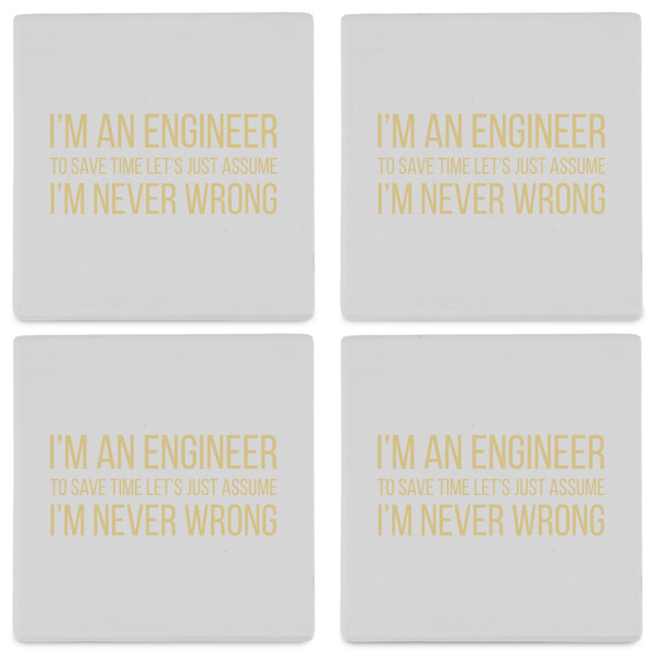 Engineer Quotes Set of 4 Sandstone Coasters - See All 4 View