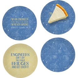 Engineer Quotes Set of 4 Glass Appetizer / Dessert Plate 8" (Personalized)